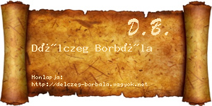 Délczeg Borbála névjegykártya